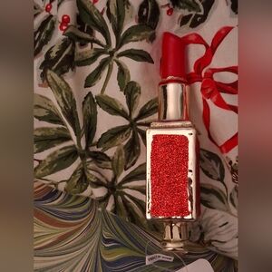Red Glitter Lipstick Christmas Tree Ornament NWT
